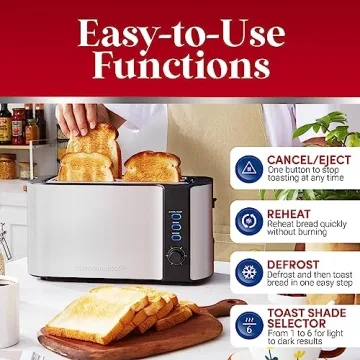 Elite Gourmet 4 Slice Long Slot Toaster