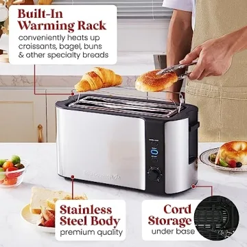 Elite Gourmet 4 Slice Long Slot Toaster