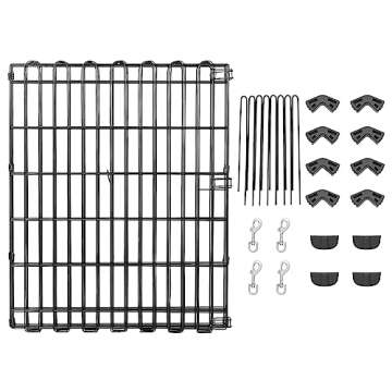 Amazon Basics - Foldable Octagonal Metal Exercise Pet Play Pen for Dogs, No Door, 60 x 60 x 30 Inches, Black