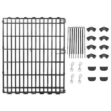 Amazon Basics - Foldable Octagonal Metal Exercise Pet Play Pen for Dogs, No Door, 60 x 60 x 30 Inches, Black