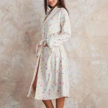 Miqil Women's Cute Fleece Bathrobe for Cozy Comfort