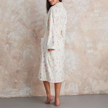 Miqil Women's Cute Fleece Bathrobe for Cozy Comfort