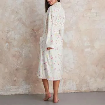 Miqil Women's Cute Fleece Bathrobe for Cozy Comfort