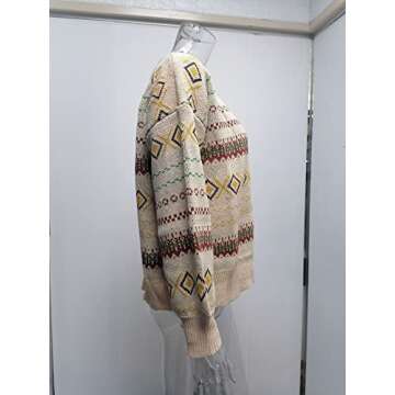 Aztec Oversized Knit Cardigan for Women - Chunky Warm Sweater