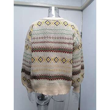 Aztec Oversized Knit Cardigan for Women - Chunky Warm Sweater