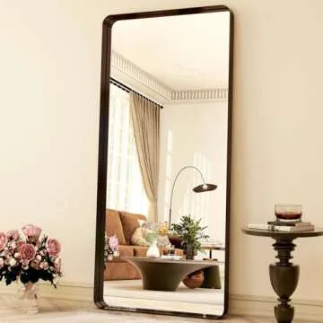 Easly 71" x 30" Full-Length Mirror - Black Deep Framed Floor Mirror, Wall-Mounted Rectangular Dressing Mirror for Home Decor in Bedroom, Bathroom, Living Room - Hang or Lean Against Wall