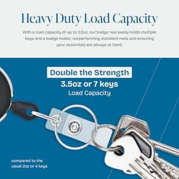 Will Well ID Badge Holders with Clip and Keyring - Vertical Clear Plastic 3.58" x 2.52" Sleeves Fit Up to 3 Cards - Retractable 24" UHMWPE Fiber Pull Cords for Easy Access - 5-Pack, Black Reels