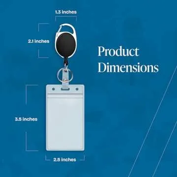 Will Well ID Badge Holders with Clip and Keyring - Vertical Clear Plastic 3.58" x 2.52" Sleeves Fit Up to 3 Cards - Retractable 24" UHMWPE Fiber Pull Cords for Easy Access - 5-Pack, Black Reels