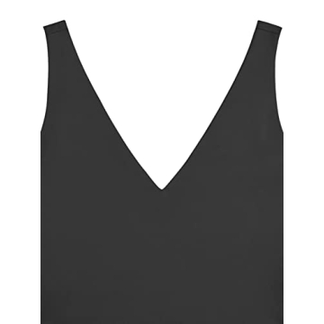 REORIA Deep V Neck Sleeveless Bodysuit for Women