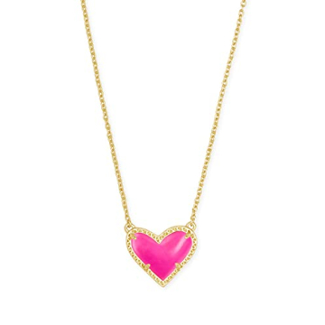 Kendra Scott Ari Heart Adjustable Length Pendant Necklace for Women - Stunning Gold-Plated Fashion J...