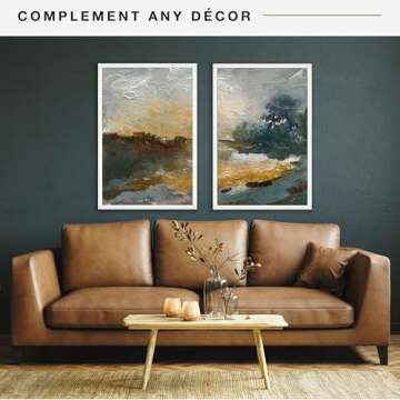 MCS Studio Gallery 24x36 Poster Frame Natural Woodgrain, Vertical & Horizontal Wall Hanging Large Picture Frame for Photos, Posters & Art Prints (2-Pack)