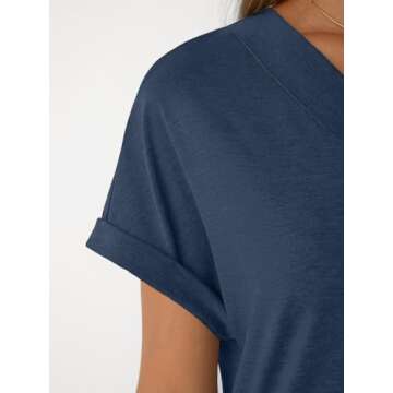 AUTOMET Women's V Neck T-Shirt - Stylish Casual Tops