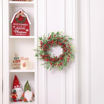 SHACOS 14" Artificial Christmas Wreath for Home Decor