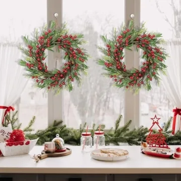 SHACOS 14" Artificial Christmas Wreath for Home Decor