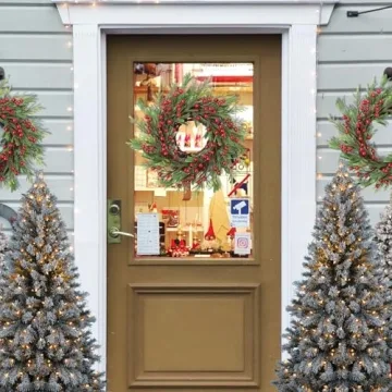 SHACOS 14" Artificial Christmas Wreath for Home Decor