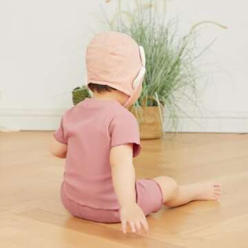 Kupretty 2Pcs Toddlers Baby Girls Summer Clothes Set Ruffle Ribbed Short Sleeves T-Shirt Tops Shorts Comfy Outfits (Pink, 2-3 Years)