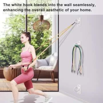 KOMOHOM Resistance Band Wall Anchor,Workout Wall Mount Anchor,Exercise Band Hook,White Workout Band Holder for Home Gym Workout Equipment Accessories,Band Wall Mounts for Workout Band (3PCS)