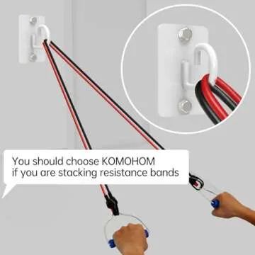 KOMOHOM Resistance Band Wall Anchor,Workout Wall Mount Anchor,Exercise Band Hook,White Workout Band Holder for Home Gym Workout Equipment Accessories,Band Wall Mounts for Workout Band (3PCS)