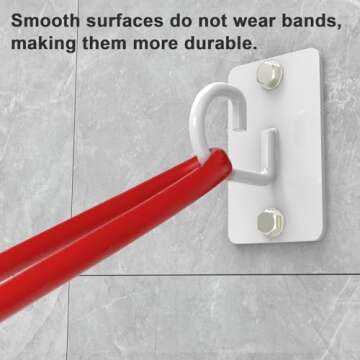 KOMOHOM Resistance Band Wall Anchor,Workout Wall Mount Anchor,Exercise Band Hook,White Workout Band Holder for Home Gym Workout Equipment Accessories,Band Wall Mounts for Workout Band (3PCS)