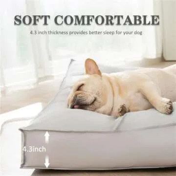 Dog Beds for Small Medium Large Dogs with Waterproof Lining, Dog Bed for Crate with Washable Removable Cover, Comfortable and Soft Pet Bed Dog Mattress Dog Pillow Kennel Pad (M)