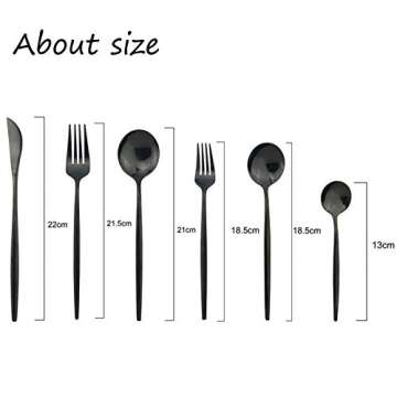 JASHII Silverware Set – 36 Pieces Elegant Cutlery Service for 6 in Black Finish