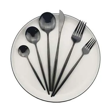 JASHII Elegant Mirror Polished Stainless Steel Cutlery Set