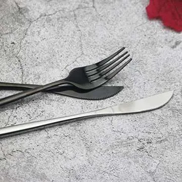 JASHII Elegant Mirror Polished Stainless Steel Cutlery Set