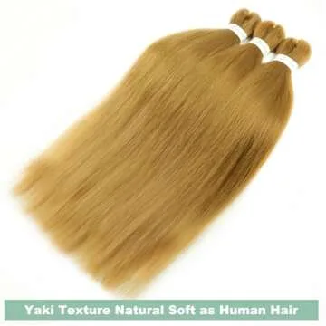 27 Honey Blonde Braiding Hair Pre stretched 16 Inch 3 Packs Pre-stretched Braiding Hair EZ Braid Yaki Texture Synthetic Hair Extensions for Crochet Box Braids