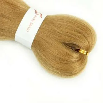 27 Honey Blonde Braiding Hair Pre stretched 16 Inch 3 Packs Pre-stretched Braiding Hair EZ Braid Yaki Texture Synthetic Hair Extensions for Crochet Box Braids