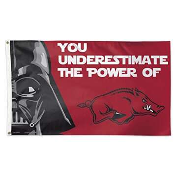 NCAA Arkansas Razorbacks Star Wars Darth Vader Flag Deluxe, 3 x 5-Foot