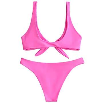 ZAFUL Neon Plunge Bikini Swimsuit for Confident Women