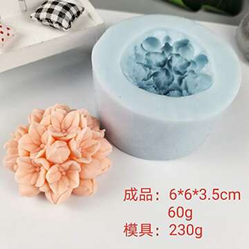 HC0283 PRZY Molds Silicone Hydrangea Flower Mold Decoration Plant Soap Molds Ochid Flowers Candle Mo...