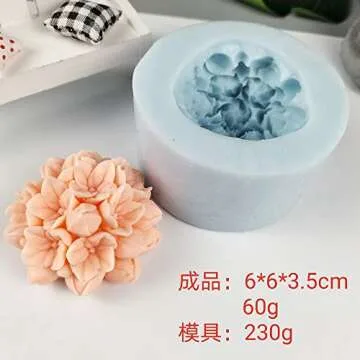 HC0283 PRZY Molds Silicone Hydrangea Flower Mold Decoration Plant Soap Molds Ochid Flowers Candle Mo...