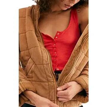 Free People Dolman Quilted Knit Jacket Mushroom MD (Women's 8-10)