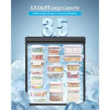 TABU 3.5 Cubic Feet Chest Freezer,Top Opening Deep Freezer with Removable Basket, Freestanding Compact Chest Deep Freezer with 7 Level Adjustable Thermostat (White, 3.5 Cu.Ft.)