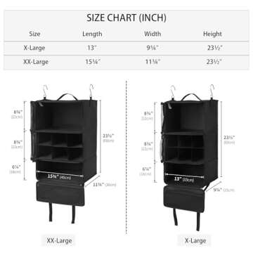 GRANNY SAYS Hanging Packing Cubes for Travel, Collapsible Shelves Travel Bags Organizer for Luggage,...