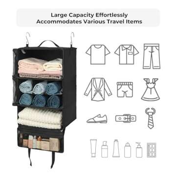 Hanging Packing Cubes for Travel - Collapsible Organizer