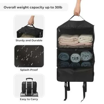 Hanging Packing Cubes for Travel - Collapsible Organizer
