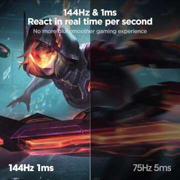 KOORUI 27-Inch 144Hz QHD Gaming Monitor with Adaptive G-Sync