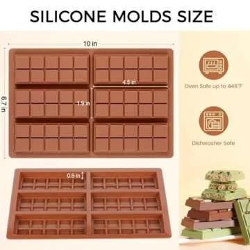 Fimary Chocolate Bar Mold - Non-Stick Silicone for Delicious Homemade Treats