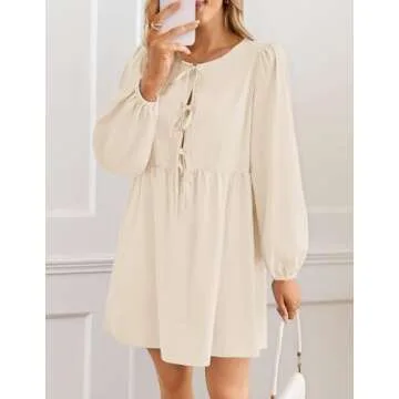 ZESICA Women's Tie-Front Spring Dress - Chic & Comfortable