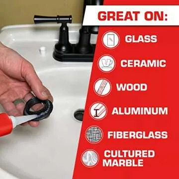 Loctite Clear Silicone Sealant, 2.7 fl oz, 6 Pack - 100% Waterproof Sealant for Glass, Ceramic, Wood, Plastic & More