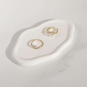 Owlcatcok Jewelry Tray Room Decor Aesthetic Cloud Jewelry Dish Ring Tray Key Tray Birthday Mother's ...