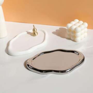 Owlcatcok Jewelry Tray Room Decor Aesthetic Cloud Jewelry Dish Ring Tray Key Tray Birthday Mother's Day Christmas For Women Ring holder ﻿ ﻿