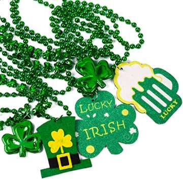 Moon Boat Shamrock Necklace Set for St. Patrick's Day