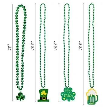 Moon Boat Shamrock Necklace Set for St. Patrick's Day
