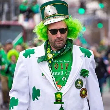 Moon Boat Shamrock Necklace Set for St. Patrick's Day