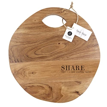 Santa Barbara Acacia Wood Serving Board, 16.5" Diameter