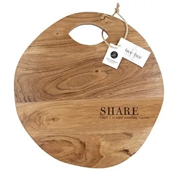 Santa Barbara Acacia Wood Serving Board, 16.5" Diameter