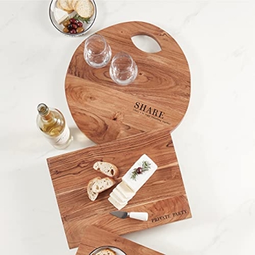 Santa Barbara Acacia Wood Serving Board, 16.5" Diameter